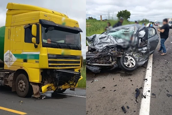 Grave acidente entre carro e caminhão deixa quatro mortos na BR-343 em Campo Maior