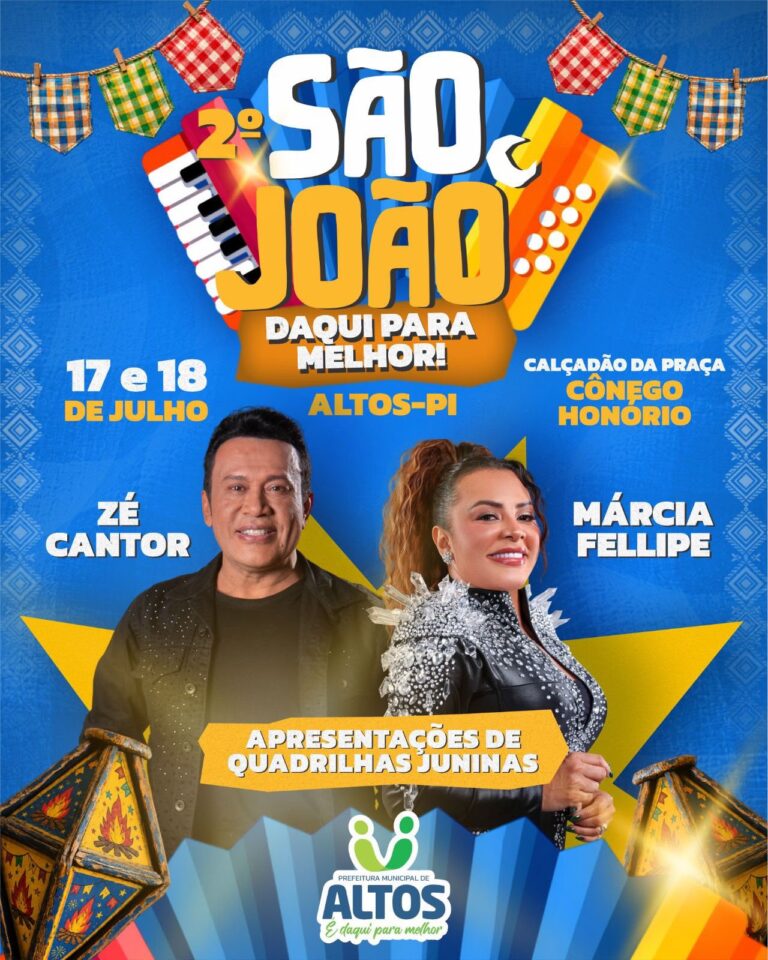 Márcia Fellipe e Zé Cantor são atrações confirmadas do 2º São João de Altos