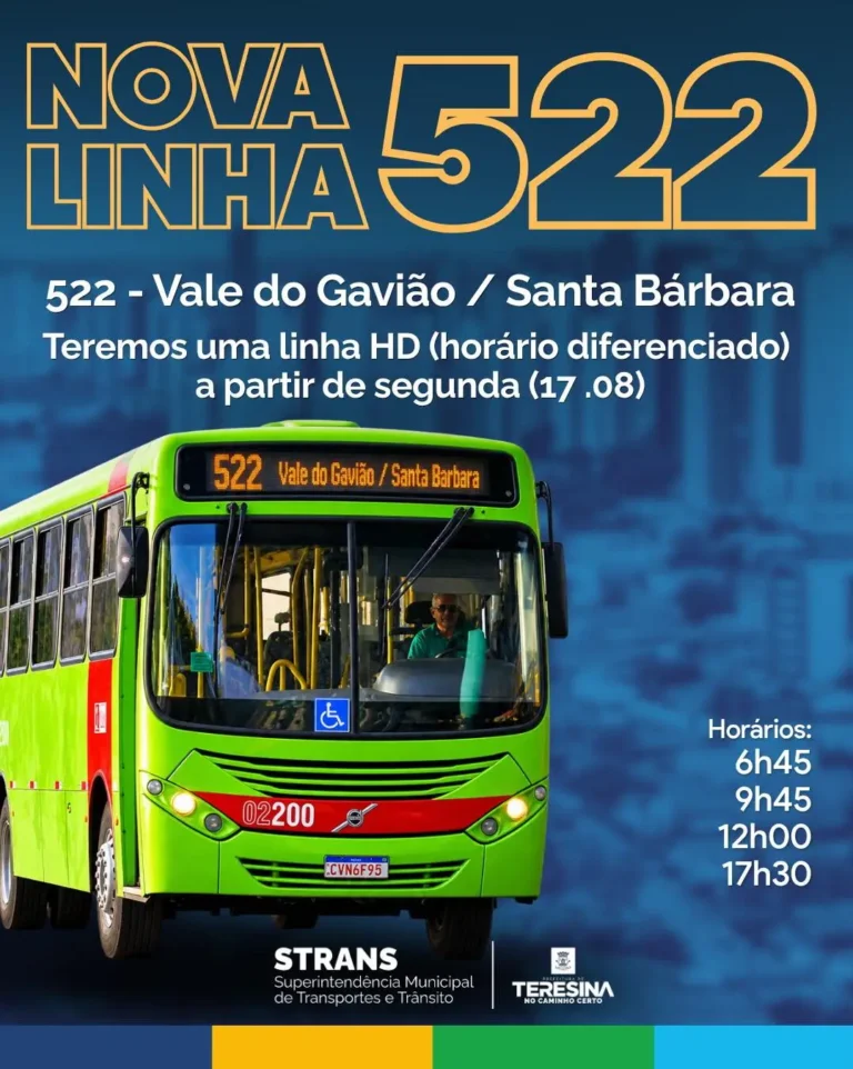 Linha 522 volta a operar em Teresina após seis anos suspensa