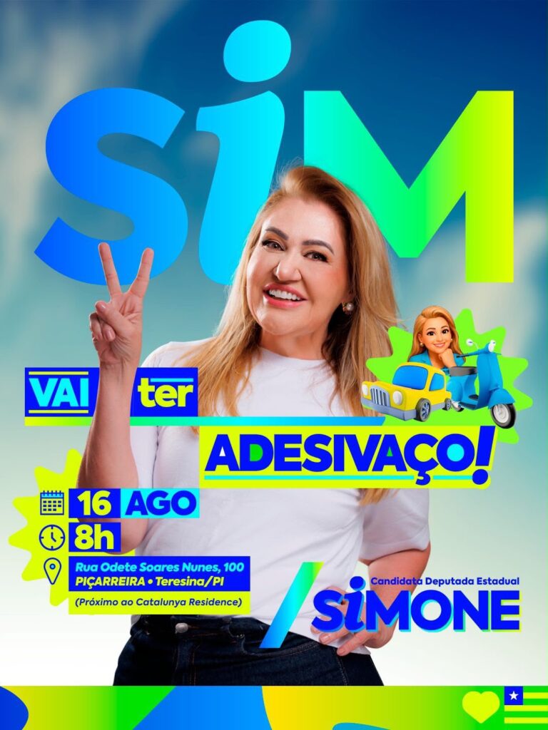 Simone Pereira realiza adesivaço em Teresina neste domingo (16)