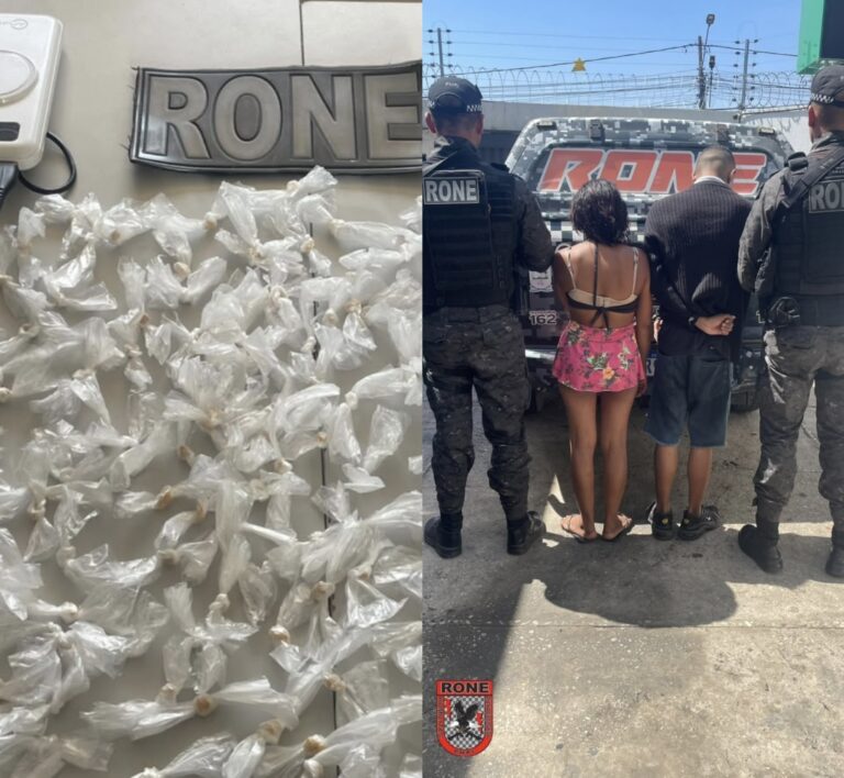 Casal é preso com 170 invólucros de crack na zona Norte de Teresina